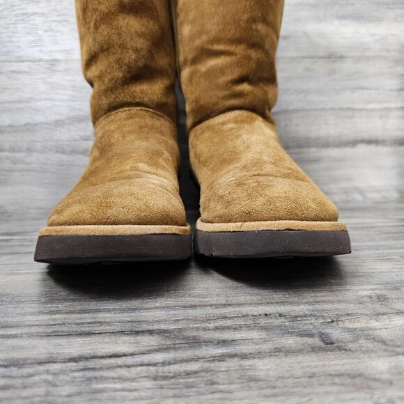 UGG Australia Women's Abree II Tall Suede Shearling Bruno Brown Boots - Picture 5 of 10